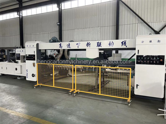 Linha de fabricação de caixas de cartão com alimentação automática Impressão Slotting Dobragem colagem Strapping