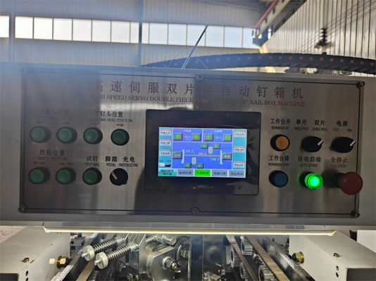 Máquina de costura de caixa ondulada de duas peças semiautomática para produção flexível