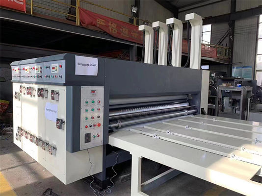 Máquina de moldagem de papel impressora semi-automática Slotter com linha de produção de alimentação de cadeia