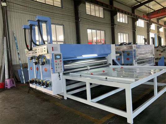 2023 Cadeia de alimentação 2 cores Semi Automático Corrugada Cartão Impressora Slotter Máquina de alta eficácia