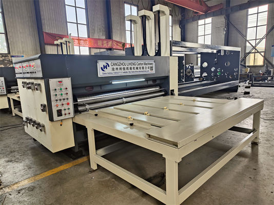 Semi-automático 3 cores Flexo Tinta Impressão Slotting Die Cutting Machine com alimentação de cadeia