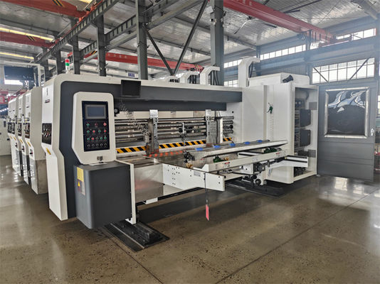 Máquina de corte a moagem a três cores para a produção de caixas de cartão onduladas