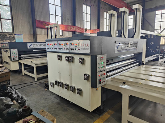 Máquina de Impressão Flexo 4 Cores de Chain Feed AC380V com Slotter e Creaser