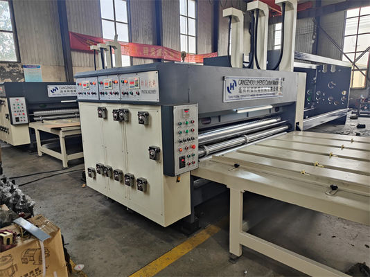 Máquina de Impressão Flexo 4 Cores de Chain Feed AC380V com Slotter e Creaser