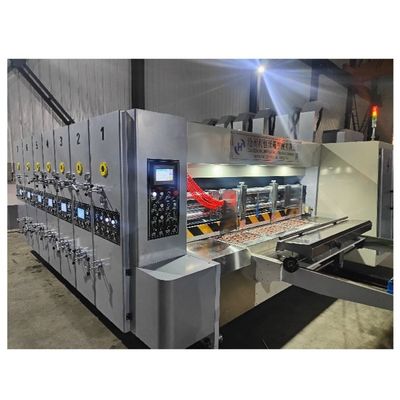 220V Caixa de cartão de embalagem cartão ondulado rotativo máquina de corte a die máquina de impressão flexográfica caixa de pizza